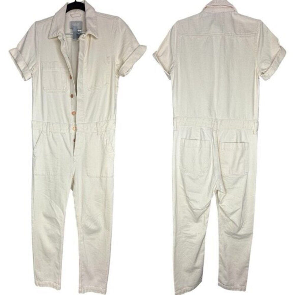 Everlane Women's ECRU The Super Soft Coverall Denim Button‎ Up 0/C35/W36/L26.5